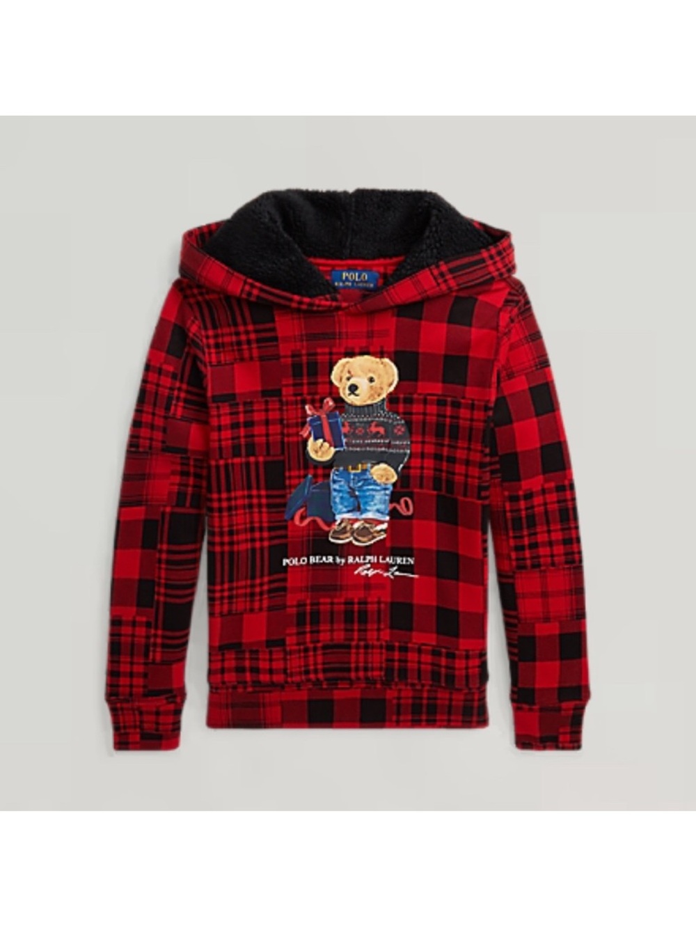 Polo Ralph Lauren Holiday Bear Plaid Fleece Hoodie